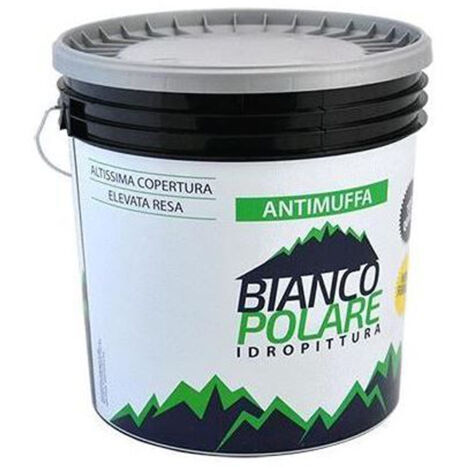 PITTURA AL QUARZO ACRILICO ANTIMUFFA IDROPITTURA 4LT O 14LT BIANCO POLARE, "4Lt"