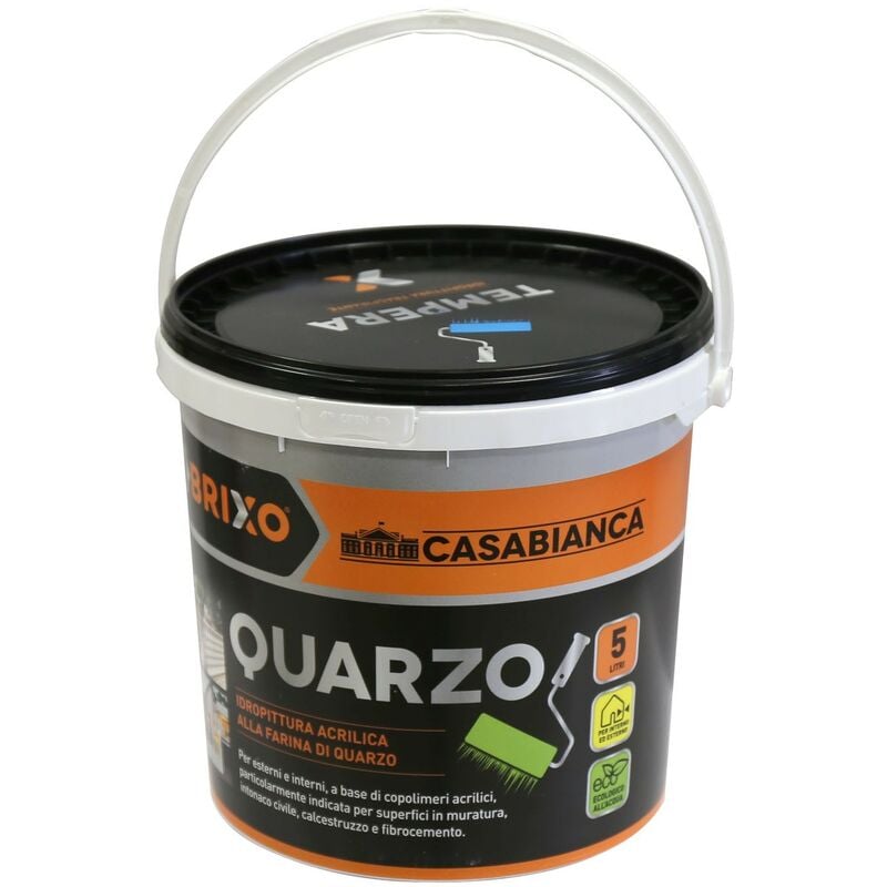 Brixo - Pittura al quarzo bianca per interni ed esterni Casabianca 5 Lt