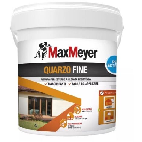 Pittura al quarzo per esterno max meyer bianco 4 lt