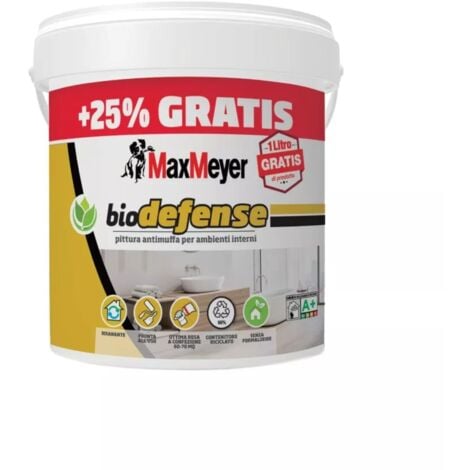 pittura antimuffa max meyer "biodefence" bianco 5 lt