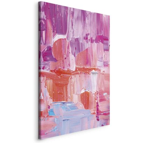 Pittura - Contrasti Colorati - transizioni di colore energiche in tonalità di rosa / Pennellate Colorate - intense tonalità di rosa e viola su tela