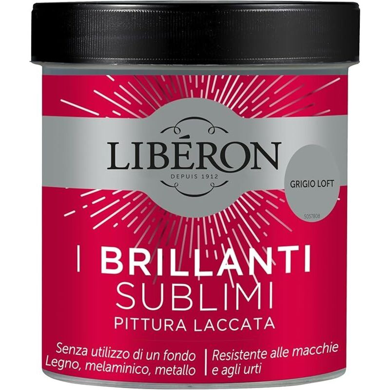 Pittura Laccata I Brillanti Sublimi Grigio Loft 500ml Liberon