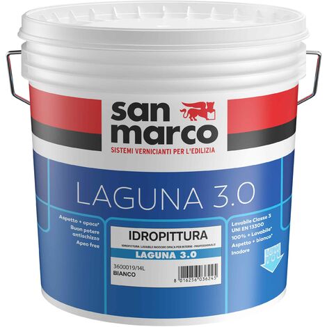 Pittura lavabile laguna 3.0 bianco  lt.4