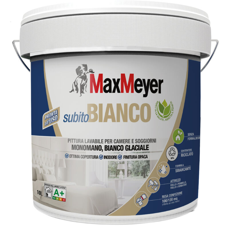 Maxmeyer Subitobianco A , Pittura Per Interni Lavabile Monomano, 10l