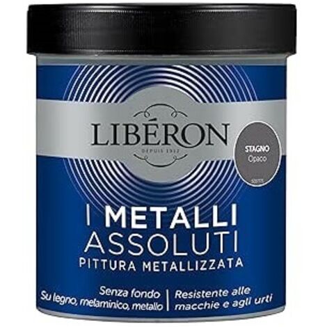 Pittura Metallizzata Liberon I Metalli Assoluti 500ml Stagno Opaco