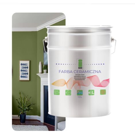PITTURA MURALE CERAMICA LAVABILE VERDE OLIVA 10L ANTIMACCHIA