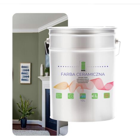 PITTURA MURALE CERAMICA LAVABILE VERDE OLIVA 10L ANTIMACCHIA