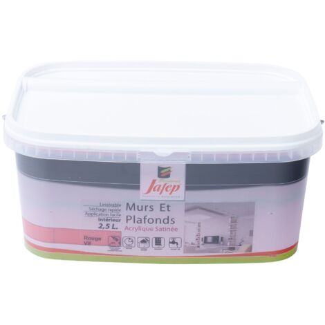 Pittura murale e soffitto satinata rosso vivo  2,5L  Jafep
