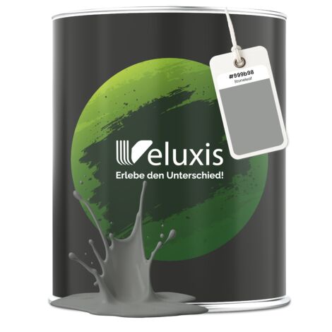 Pittura murale Grigio Verde Grigio chiaro Opaca per interni – Copertura Classe 1, senza COV, senza primer, a goccia – Soggiorno e camera da letto – 2,5 L – Veluxis (Stoneleaf)