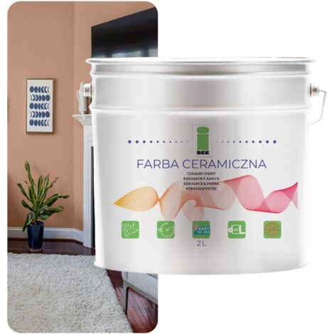 PITTURA MURALE IN CERAMICA, LAVABILE, BEIGE CALDO, 2L, ANTIMACCHIA