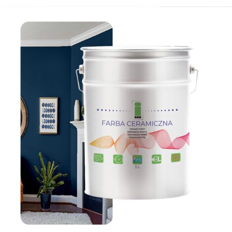 PITTURA MURALE IN CERAMICA, LAVABILE, BLU NAVY, 5L, ANTIMACCHIA