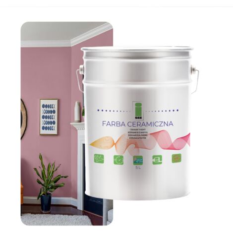 PITTURA MURALE IN CERAMICA, LAVABILE, CHIARO, ROSA TURCO, 5L
