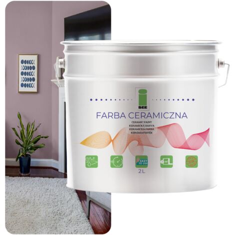PITTURA MURALE IN CERAMICA, LAVABILE, COLORE ERIC, ANTIMACCHIA, 2L