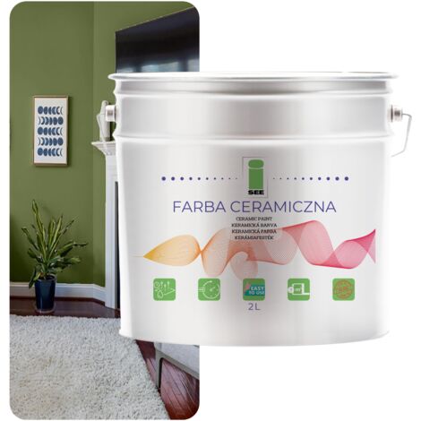 PITTURA MURALE IN CERAMICA LAVABILE VERDE OLIVA 2L ANTIMACCHIA