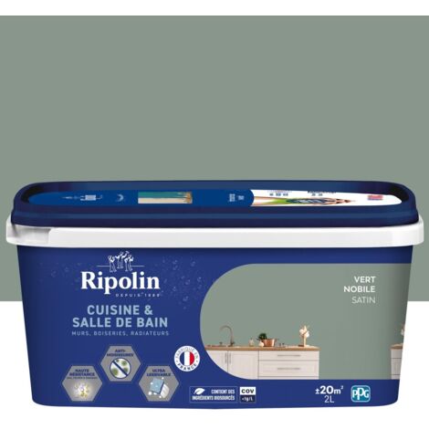 Pittura murale RIPOLIN cucina e bagno, 2 litri, verde nobile satinato RIPOLIN
