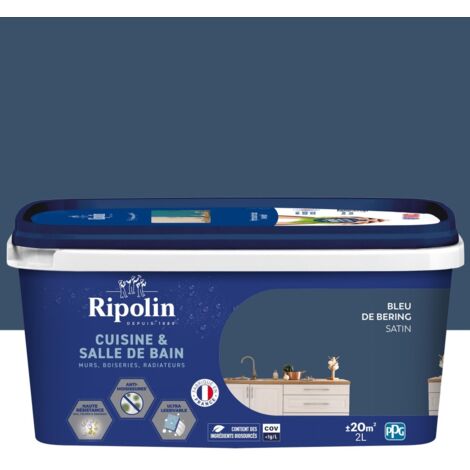 Pittura murale RIPOLIN per cucina e bagno, 2 litri, blu satinato RIPOLIN
