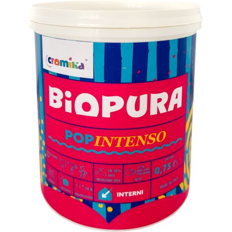 Pittura murale super lavabile coprente per interni popintenso formato 0,750 lt - colore- verde flash - confezione 1