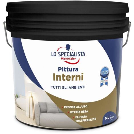 pittura murale traspirante lo specialista di mistercolor "interni" bianco 14 lt