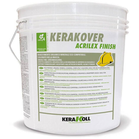 Pittura organica minerale kerakover acrilex finish bianco opaco 1,0 25kg