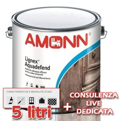 AMONN Pittura per legno acqua antitarlo lignex aquadefend 5 lt