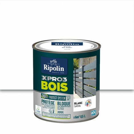 Pittura per legno per esterni / interni Xpro3 RIPOLIN, bianco satinato 0,5 l RIPOLIN