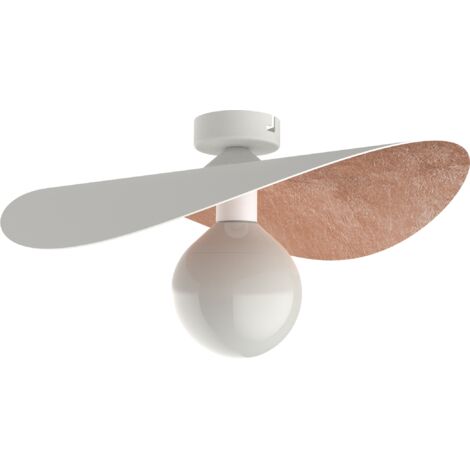 PIUMA PLAFONIERA BIANCO FOGLIA