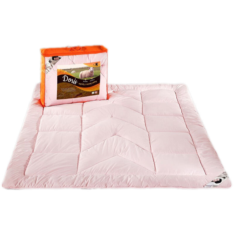 Piumino lana 160x200 Doris rosa 1,60 kg microfibra...