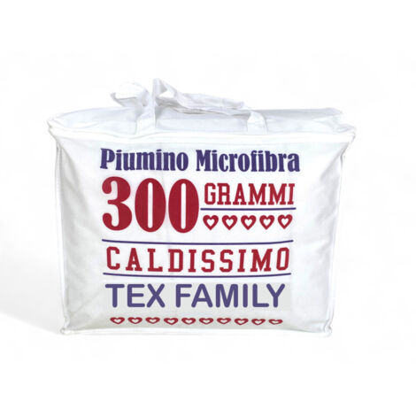 Piumino Letto Invernale Bianco 300 gr/mq - Microfibra Morbida e Poliestere Anallergico - Caldo e Traspirante 1 PIAZZA