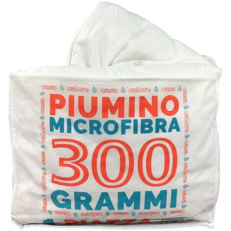 PIUMINO Letto Sintetico BIANCO INVERNALE 300 gr./mq. Caldo e Morbido 1 PIAZZA
