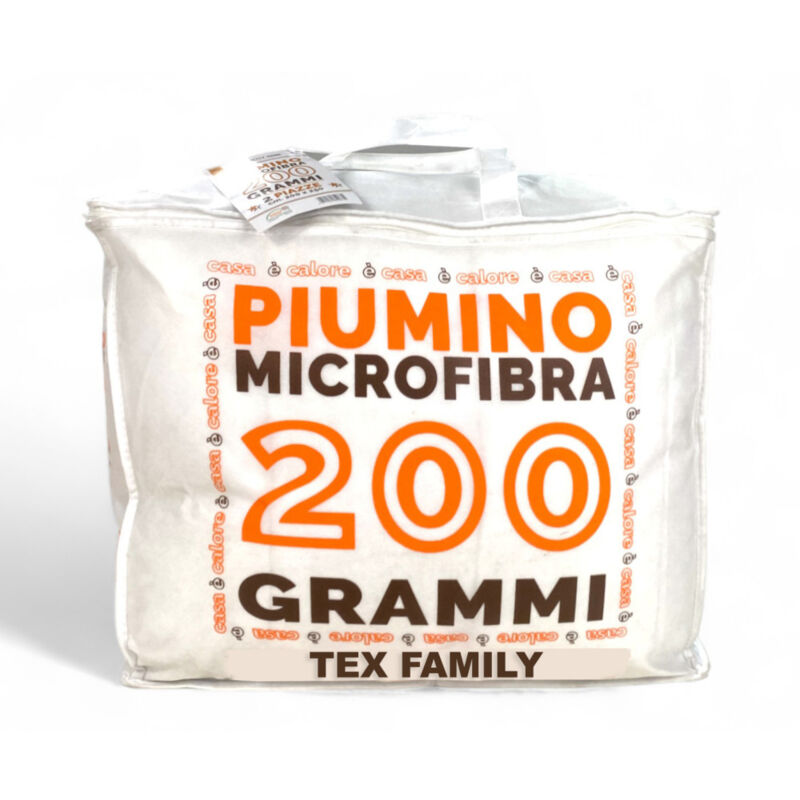 Piumino Letto Sintetico Bianco Mezzo Peso Gr. mq. 200 Grammi Peso M...