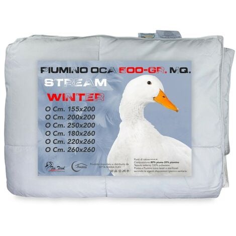 PIUMINO OCA Stream 500 GR. 80% PIUMA OCA 20% PIUMINO OCA Bicolore Cm. 200X200