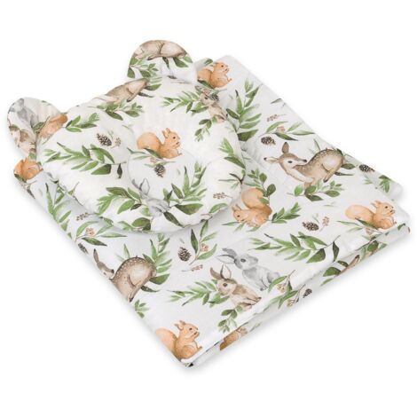 Piumino orsetto con imbottitura e cuscino sagomato - set da 2 pezzi - verde bosco