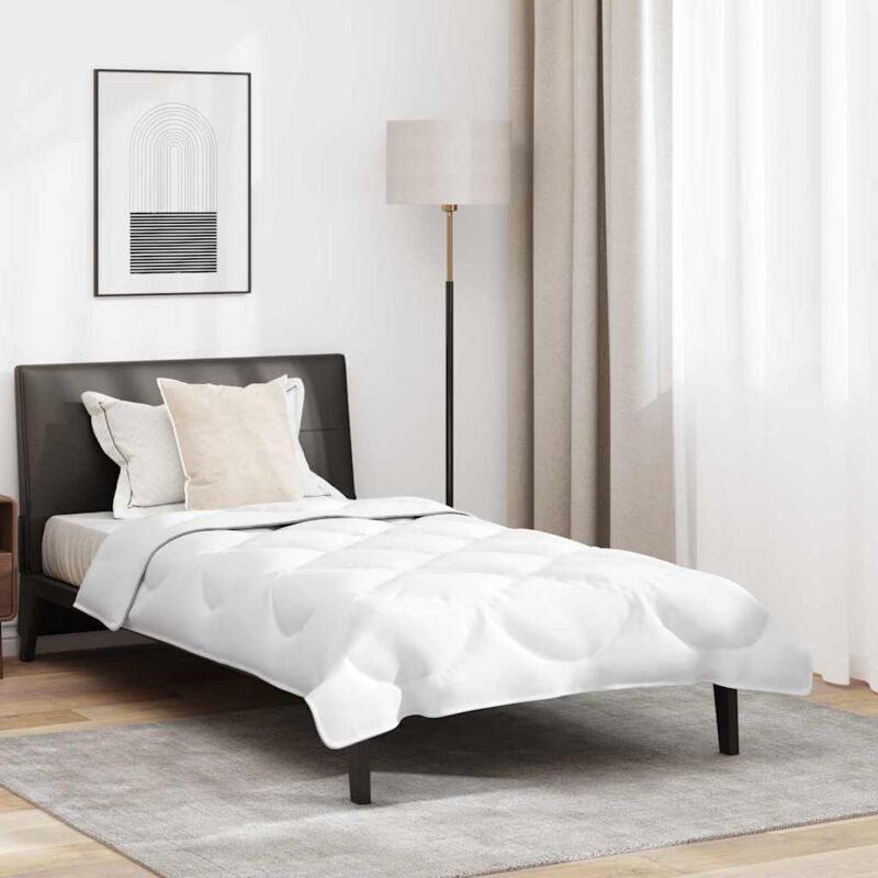 Vidaxl Piumone Con Cuscino 2 Pcs Bianco 155 X 200 Cm Microfibra