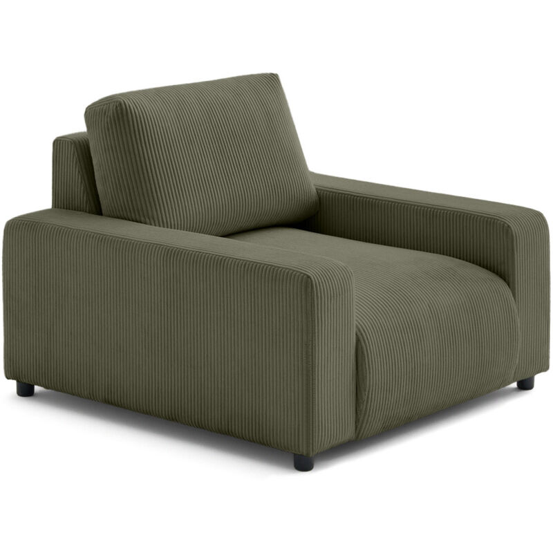 Lisa Design - Pivoine - fauteuil en velours côtelé - vert