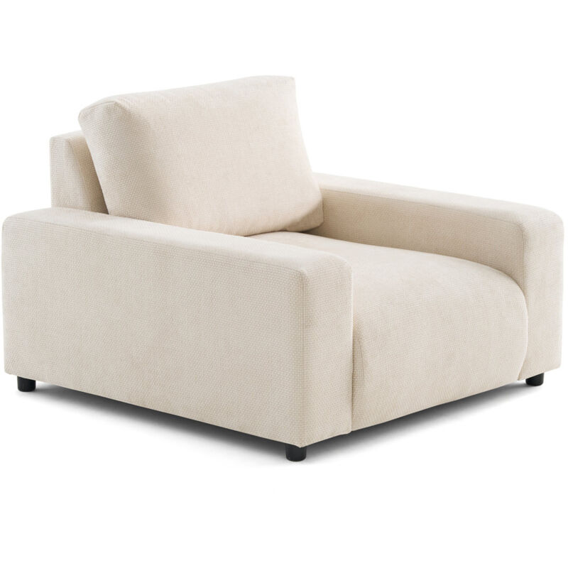 Pivoine - fauteuil en velours texturé - beige