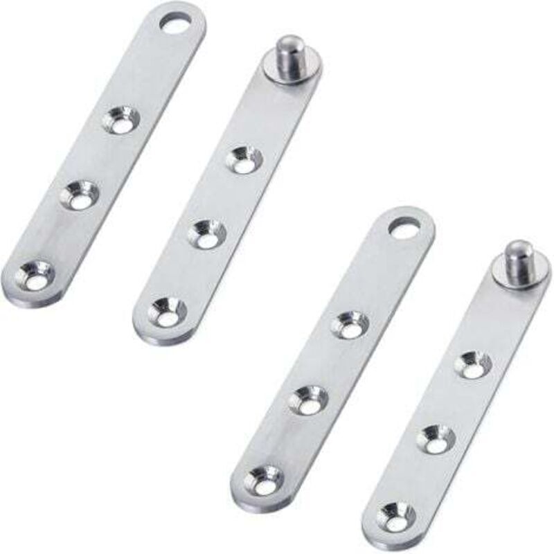 Pivot door hinges - 2 pairs of 360-degree pivot hinges - Stainless steel - For furniture - Pivot door