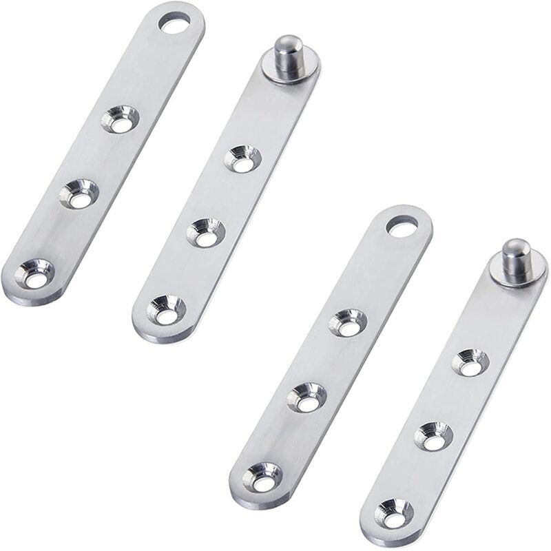 Pivoting Door Hinges - 2 Pairs of 360 Degree Pivoting Hinges - Stainless Steel - For Furniture - Pivoting Door - For Cabinet Doors, Shoe Cabinet Doors