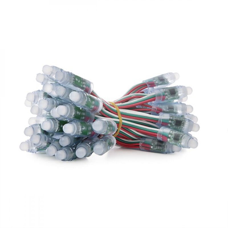 Pixel led 0,3W 6Lm 12Mm 5V Epistar Fullcolor 19031C (Chaîne 50 unités) 50 000H [DE-PIX-12-FULL]