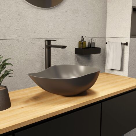PixL 51 x 38 x 19 cm Aufsatzwaschbecken Infinitio ohne Überlauf, grau (CEPX5038GRM)