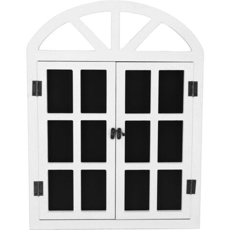 Pizarra con efecto de ventana de madera, pizarra reutilizable, tablero de mensajes decorativo para pared de hogar o negocio, 40x52cm