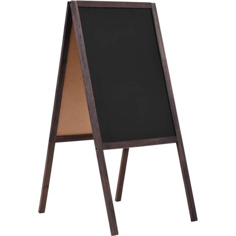 vidaXL Pizarra de Pie de Doble Cara Madera de Cedro Negra 40x60 cm/60x80 cm