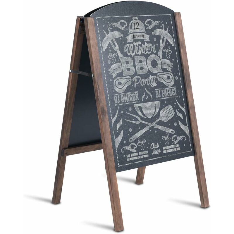 

Pizarra de Pie de Madera Caballete de Doble Carra Plegable 80x45x41cm Cafetería PublicitarioTablero Mensaje para Tienda Restaurante