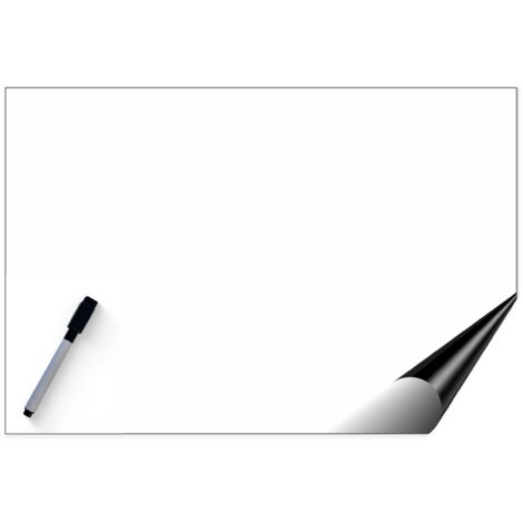 Pizarra magnética blanca con imanes, borrado en seco, libreta para nevera + marcador