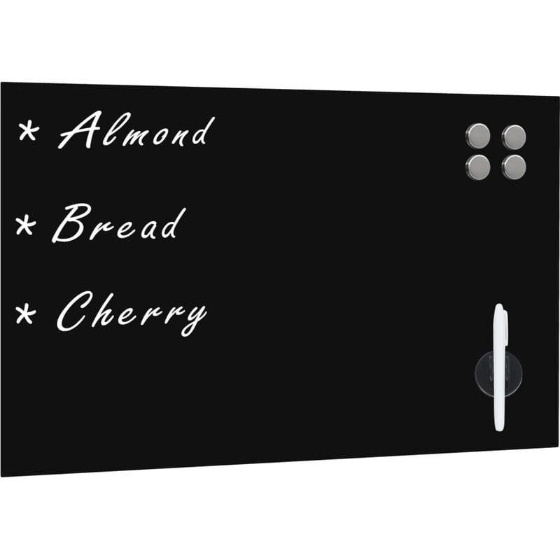 

Pizarra magnética de pared negra vidrio 60x40 cm