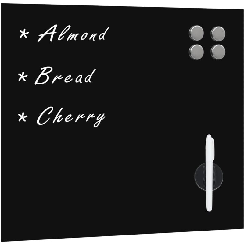 

vidaXL Pizarra magnética de pared vidrio 40x40 cm - Negro