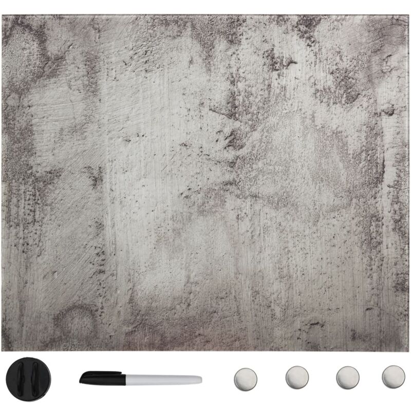 

vidaXL Pizarra magnética de pared vidrio 40x40 cm - Gris