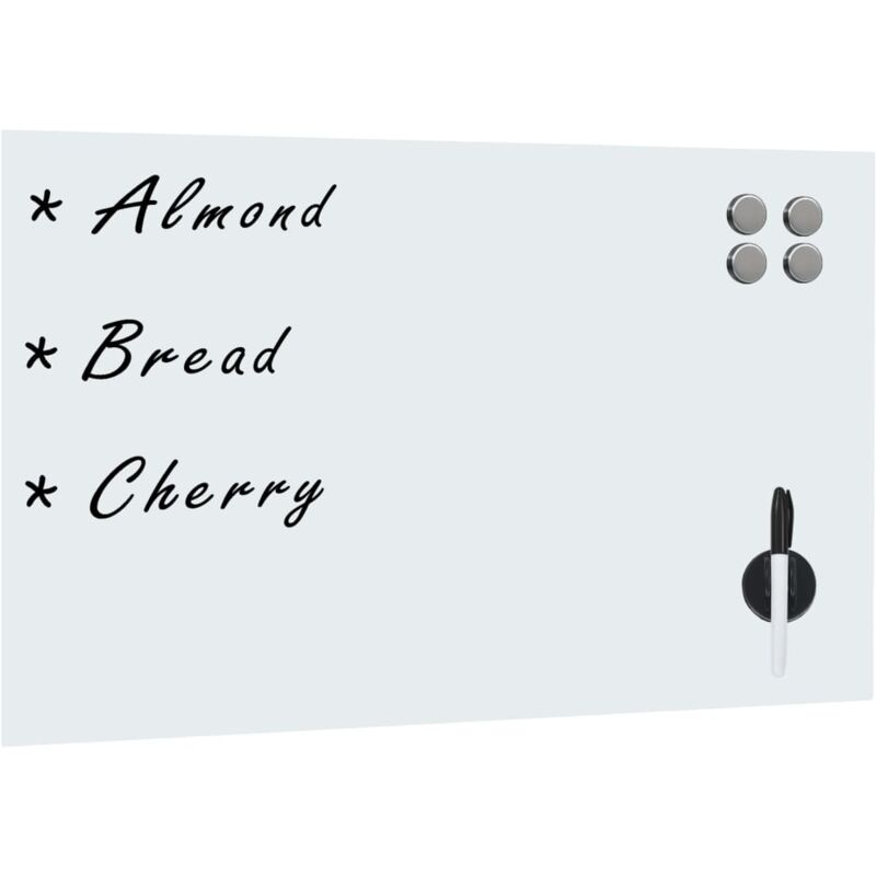 

vidaXL Pizarra magnética de pared vidrio 50x30 cm - Blanco