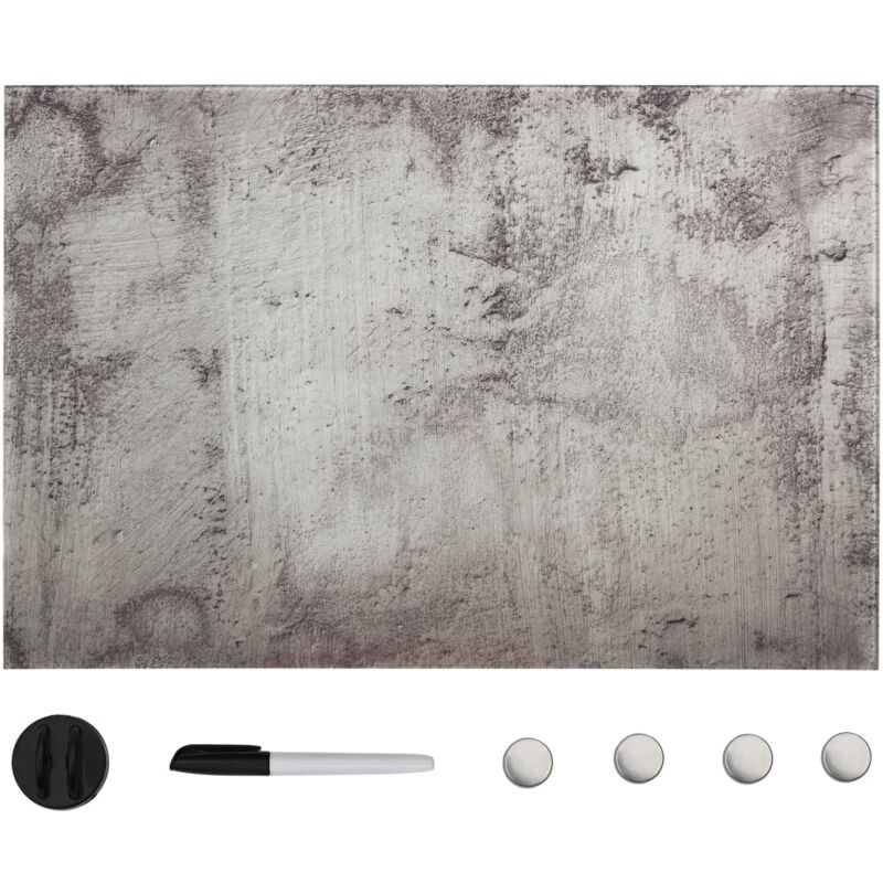 

vidaXL Pizarra magnética de pared vidrio 50x30 cm - Gris