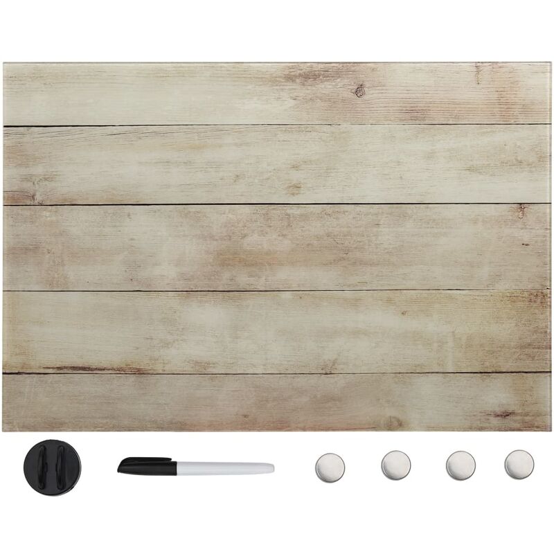 

vidaXL Pizarra magnética de pared vidrio 60x40 cm - Marrón