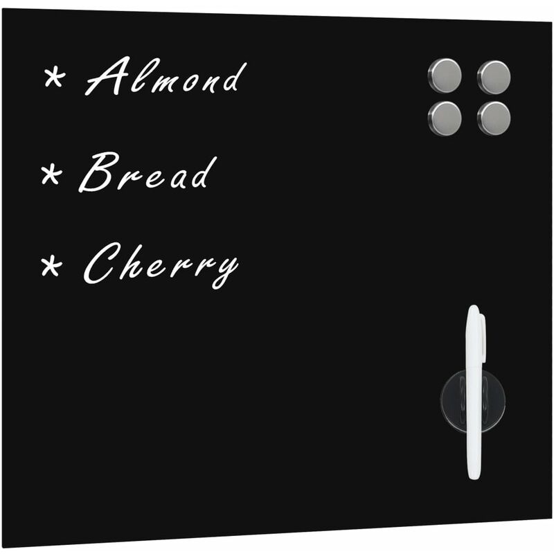 

vidaXL Pizarra magnética de pared vidrio 60x60 cm - Negro